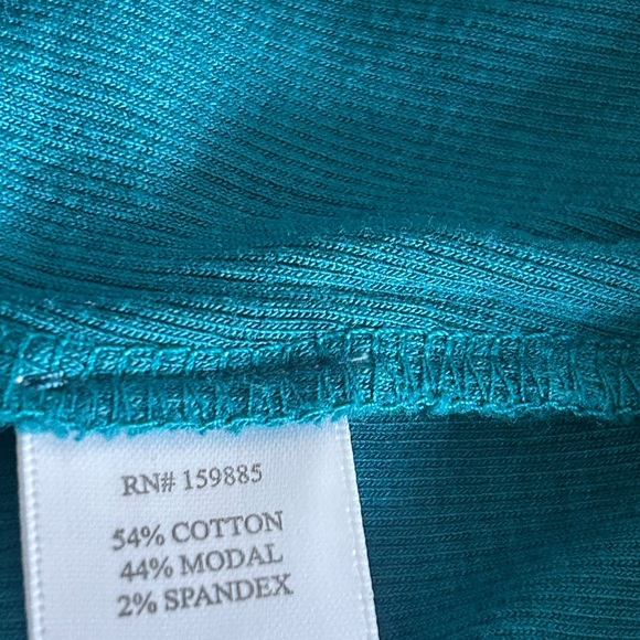 Bobi Mystic Green Cowl Neck Long Sleeve Ribbed Teal Top NWT Size XS - Picture 8 of 9